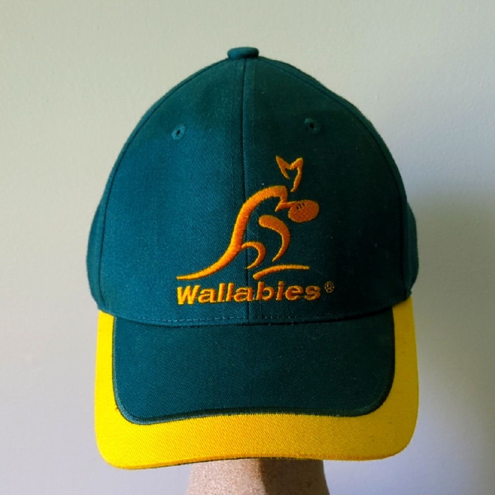 Green and Yellow Wallabies Australia Rugby Cap NWT